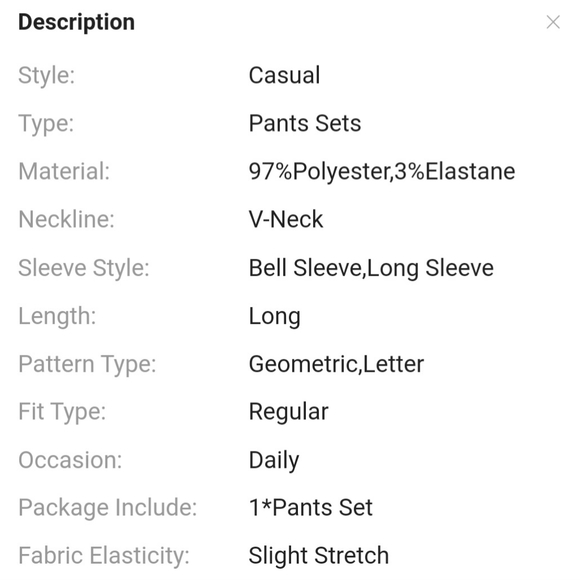 Plus size Faith geometric print top and pants - Picture 3 of 4